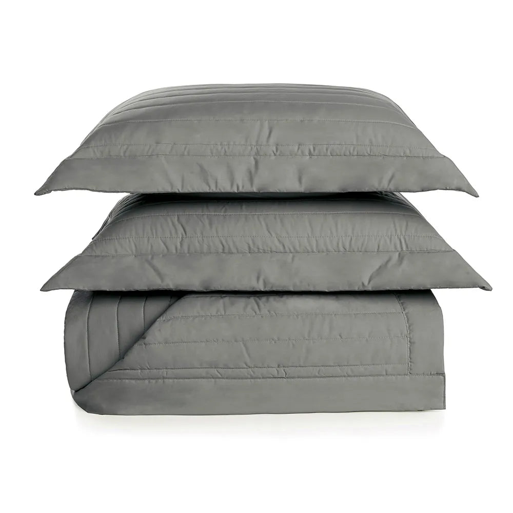 Colcha com Porta Travesseiros King 100% Algodão Monteleone Metallo