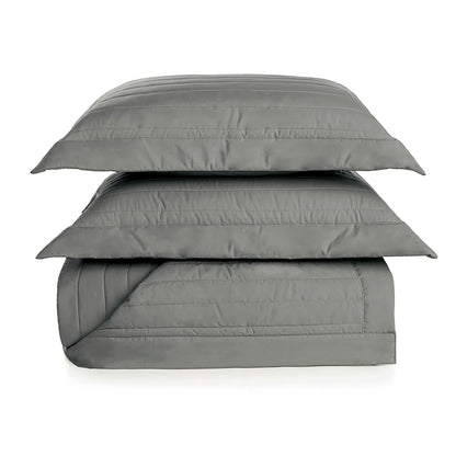 Colcha com Porta Travesseiros King 100% Algodão Monteleone Metallo