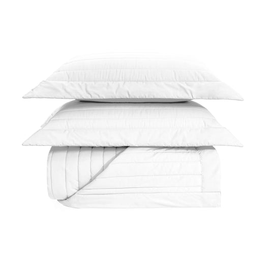 Colcha com Porta Travesseiros King 100% Algodão Monteleone Branco