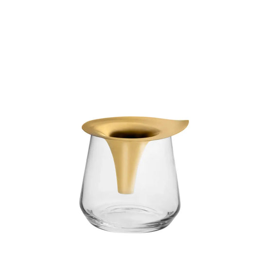 Vaso Leaf Pequeno em Ouro 24k