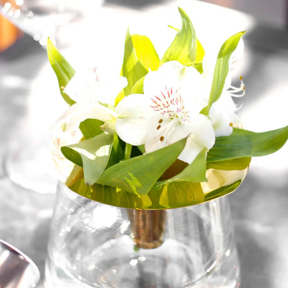 Vaso Leaf Pequeno em Ouro 24k